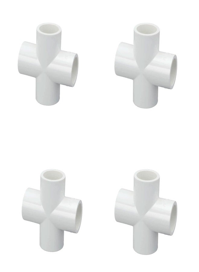 Aitchcy Heavy Duty 4 Way Cross Tee 21mm Four Way Elbow | Maximum supported Outer Diameter is 21.34mm | Heavy Duty 4 Way Connector for Furniture & DIY | 4 Way PVC Cross Tee (21mm 4pc) - Image 1